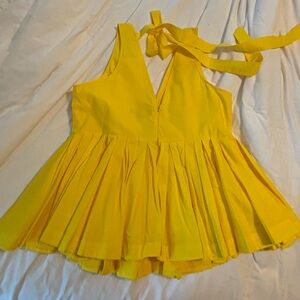 Anthropologie Plus ATSU yellow sleeveless peplum top nwt sz 1X